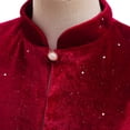 thumbnail image 4 of Capa de chal rojo para niña Vestido de primavera para niña Vestido a juego Vestido de banquete de terciopelo dorado, 4 of 5