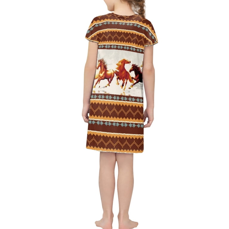 tribal print skater dress Savanna Pop: Tribal Vibes in Orange & Black / Skater Dress M