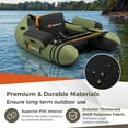 thumbnail image 4 of YYAo Inflatable Fishing Float Tube with Pump Storage Pockets and Fish Ruler, Fishing Boat-Green, 4 of 13