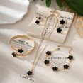 thumbnail image 6 of Joernso 5Pcs/Set Women Jewelry Set Lucky Flower Decor Sparkling Rhinestones Necklace Bracelet Bangle Earrings Ring Set Fashion Jewelry, 6 of 8