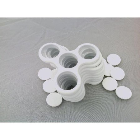 Pack of 100 Fidget Hand Spinner White Frame with 2 Caps