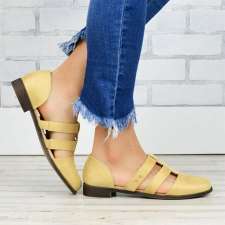 

Njoeus Sandal For Women Outdoor Sandal For Women Comfortable Womens Flat Casual Single Shoe Ladies Comfortable Round Toe Buckle Strap Sandals Sandal For Women
