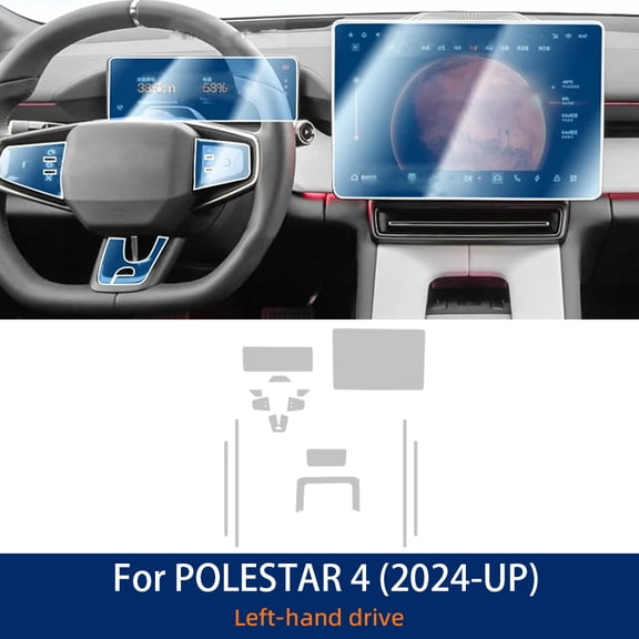For Polestar 4 2024 2025 TPU Car Interior Dashboard Navigation Center Console Media Anti-scratch Protector Film Accessories.