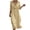 Beige, variant on Women's V-Neck Cutout Trim Dress | 3/4 Sleeve Casual Summer Flowy A-Line Midi Dress, Pullover Swing Dress