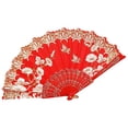 thumbnail image 2 of D-GROEE Folding Fan, Cloth Folding Hand Fan, For Cooling, Performances, Decorations, Gifts, Vintage Style Exquisite Pattern Folding Fan Photography Prop, 2 of 6