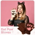 thumbnail image 3 of Women Girls Cat Mittens Gloves Fingerless Cat Paw Mittens Faux Fur Cosplay Bear Kitten Paws Gloves Fluffy Cat Claws Fingerless Mittens, 3 of 8