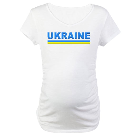 CafePress - Pro Ukraine Pride Ukrainian Flag Maternity T Shirt - Cotton Maternity T-shirt, Cute & Funny Pregnancy Tee