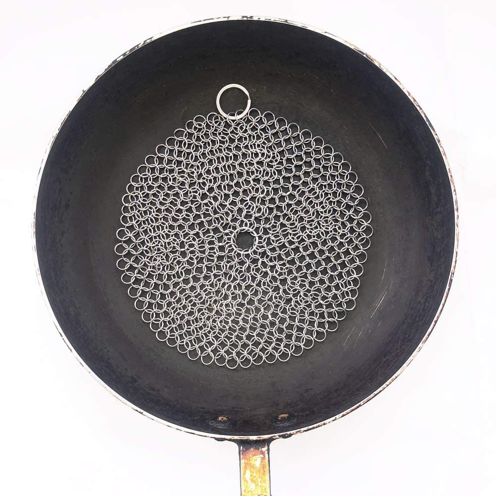 4Pieces Cast Iron Cleaner Set - 316 Chainmail Scrubber+ Cast Iron Scraper,  Iron Skillet Cleaner Chain Mail Scrubber Sponge to Clean Skillet, Dutch  Oven, Carbon Steel, Wok, Cast Iron Cleaning Tool Kit