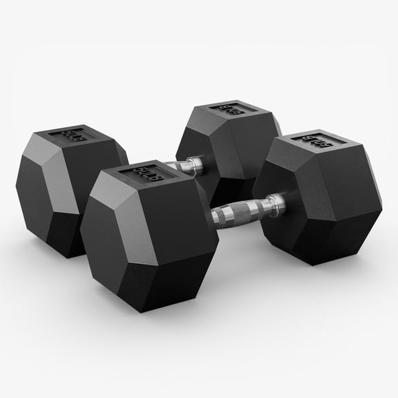 Mikolo Rubber Hex Dumbbell, Option in 50lbs, Strength Training Weight Set Home Gym