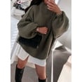 thumbnail image 6 of Women'S Fall Turtle Neck Oversized Sweaters Long Sleeve Chunky Knit Pullover Tops Winter Fashion Clothes Green S, 6 of 9
