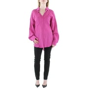Z Supply Womens Collared Long Sleeve Button-Down Top