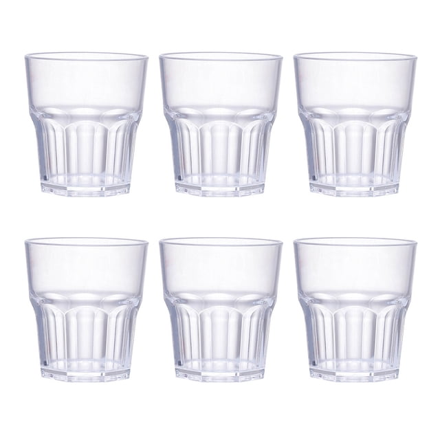 6 vasos acrílicos irrompibles para whisky, licores, vino y cerveza.