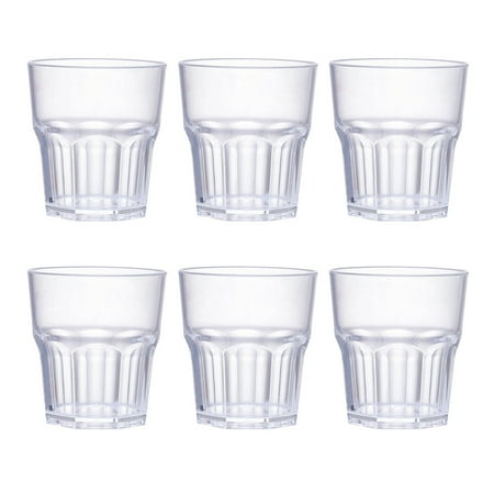 

HEMOTON 6Pcs Acrylic Whiskey Cups Unbreakable Spirits Cups Wine Tumblers Beer Mugs