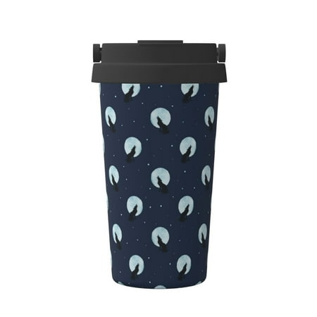

KLL Wolf And Moon Pattern Stainless Steel Vacuum Insulated Tumbler - Carry Insulated Coffee Mug - Reusable Insulated Cold Brew Iced Coffee Cup Thermos