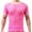 Pink, variant on Oplxuo Men's Mesh Fishnet Muscle Tops Short Sleeve Sheer See Through T Shirt Fitted Crewneck Blouse Clubwear