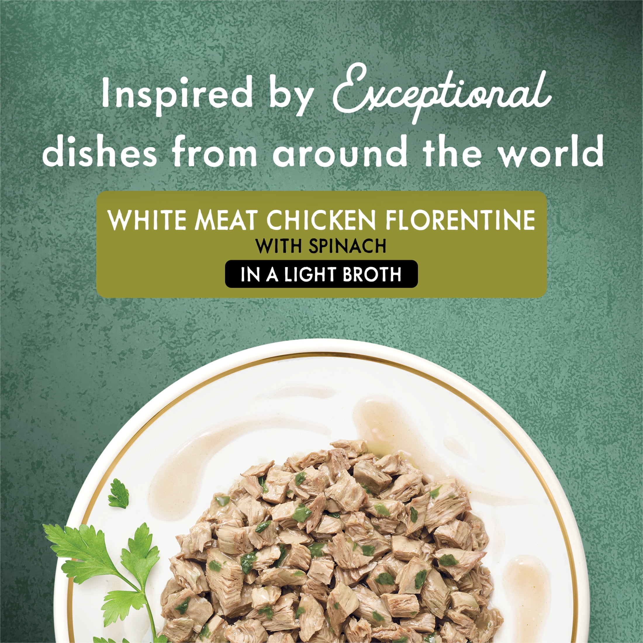 Fancy Feast Medleys White Meat Chicken Florentine in a Light Broth, Wet Cat Food 85 g
