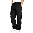 thumbnail image 2 of YNGKMEA Cargo Sweatpants for Men Relaxed Fit Open Bottom Jogger Sweatpants Oversized Wide Leg Drawstring Waist Athletic Gym Pants with Pockets, 2 of 8