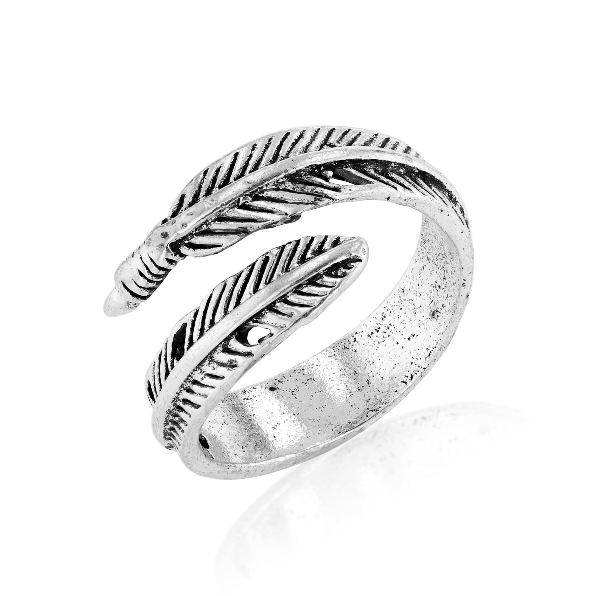 Feather Ring  small flight feather  silver feather