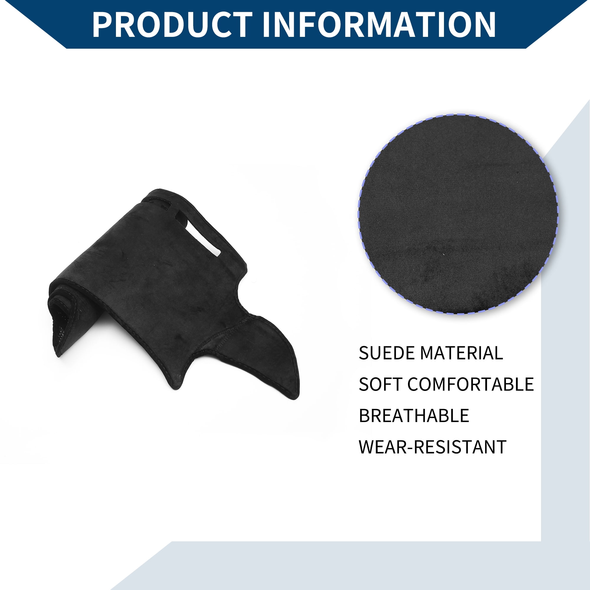 Unique Bargains Dash Cover for Jeep Wrangler JK 2007-2017 Non-Slip Flannel Black