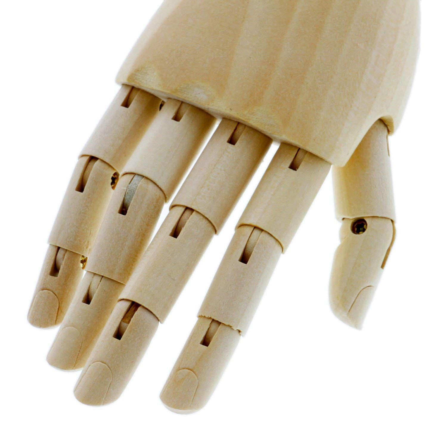 Katigan Wood Artist Drawing Manikin Articulated Mannequin with Wooden Flexible Fingers 10 inch Right Hand