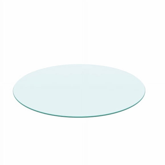 Mesa de vidrio templado circular de 20 pulgadas, vidrio transparente, 1 / 4 pulgadas de espesor, borde pulido circular