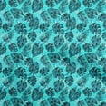 thumbnail image 1 of oneOone Tissu Polyester Spandex Vert Turquoise Motif Feuille Tropicale Tissu Imprimé au Mètre 56 Pouces de Large, 1 of 5
