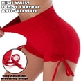 thumbnail image 4 of QRIC Women High Waist Anti-Cellulite TikTok Bubble Textured Ruched Butt Yoga Shorts Scrunch Booty Drawstring Workout Sports Hot Shorts Beach Shorts, 4 of 7