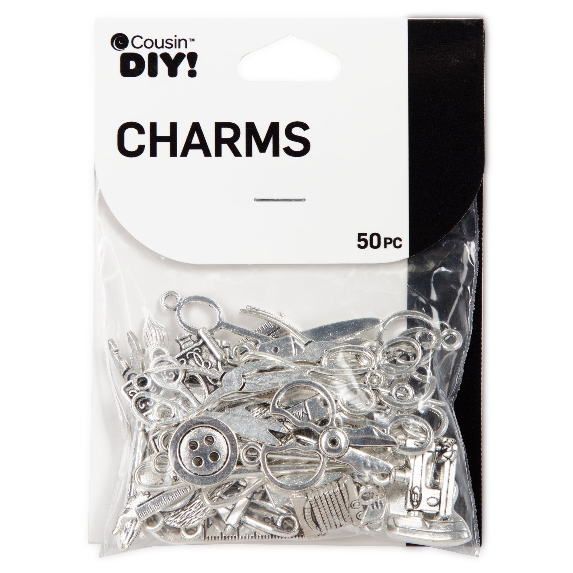 Cousin DIY 50 Piece Sewing Charms, Silver Finish, Metal, 0.08 lb, Unisex, Adult -Model 69995735