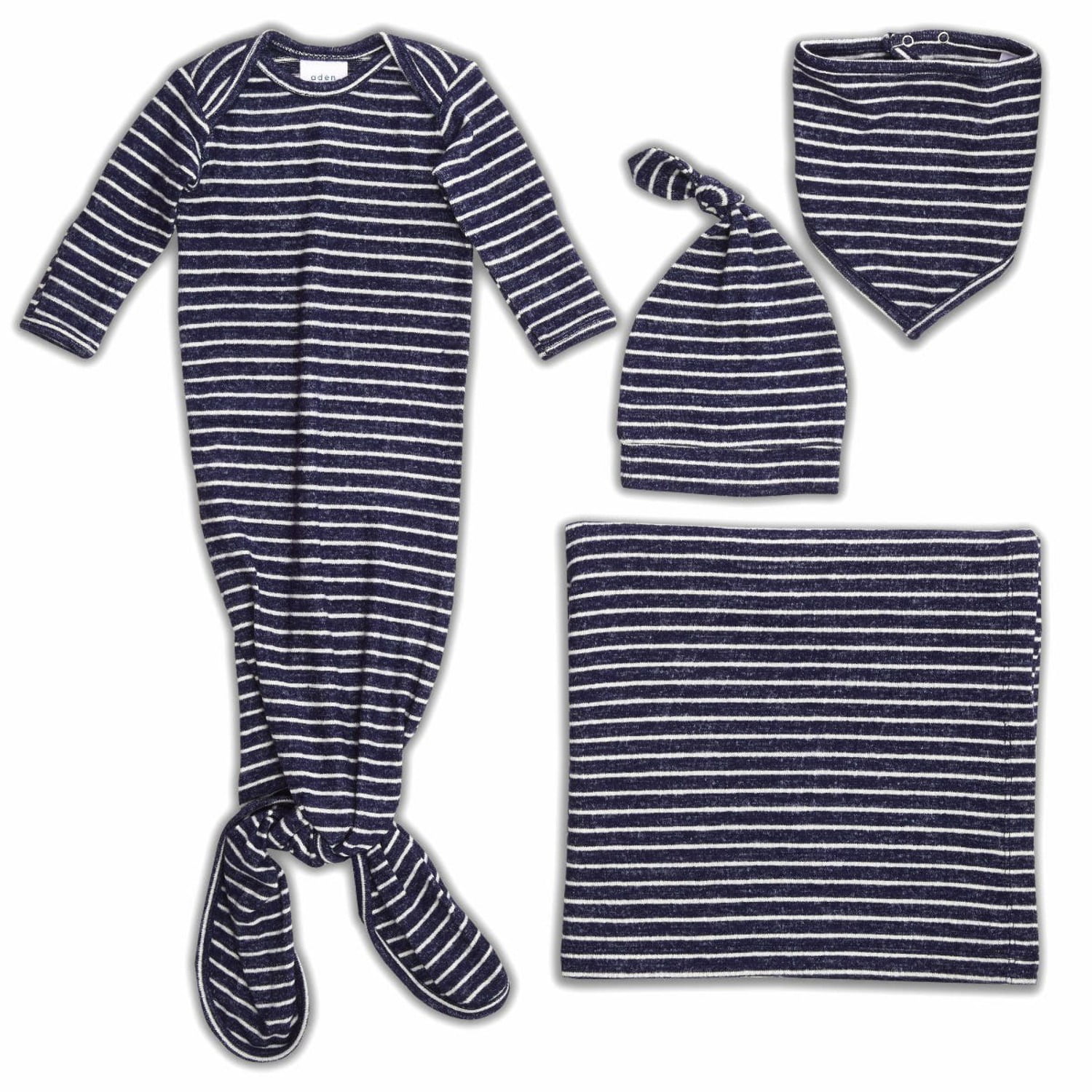 aden + anais snuggle knit newborn gift set navy stripe