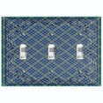 thumbnail image 1 of Metal Light Switch Plate Cover Blue Plaid Paisley Bandana Tile Pattern TIL076, 1 of 13