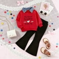 thumbnail image 2 of Mnyotv Girls Fashion Clothes Sets Long Sleeved Cartoon Print Top Flared Legging 2Pcs Fall Winter Outfits Size 6-7 Years, 2 of 4