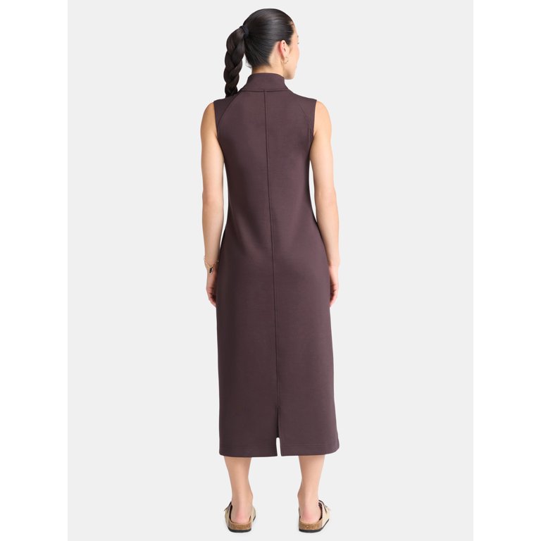 avia knit texture dress Avia Light Blue Textured Ruffled Midi Dress