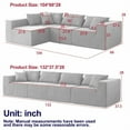 thumbnail image 2 of 104" Modular Sectional Sofa, Cloud Deep Seat Corduroy L-Shape Sofa with Chaise, Modern Modular Sleeper Couch for Living Room Bedroom, No Assembly Required,Black, 2 of 7