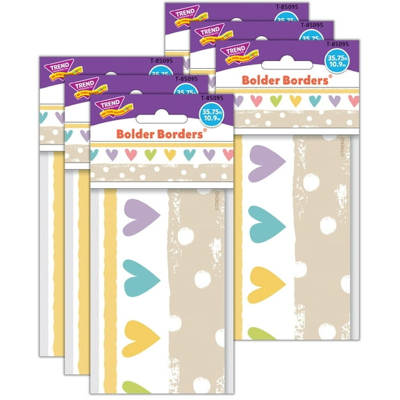 TREND Take Heart Bolder Borders, 35.75 Feet Per Pack, 6 Packs