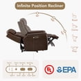 thumbnail image 5 of ReNest Dual Motor Power Recliner with 165° Lay-Flat, Top-Grain Leather, X-Stitch Detailing, USB and Type-C Charging,Brown, 5 of 22