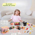 thumbnail image 3 of Juguete De Cocina Para Niños Kits De Utensilios Comida Malubero, Rosa con Negro, 3 of 5