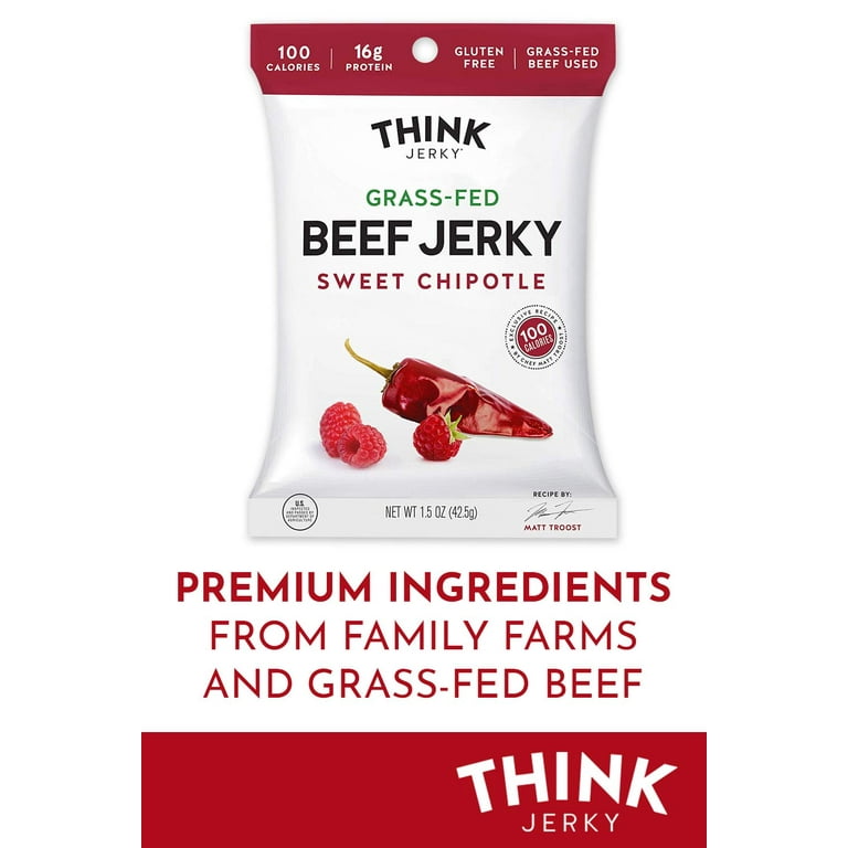 Sweet Chipotle Beef Jerky, 1 oz Pouch, 12/Pack, Ships in 1-3 Business Days Sweet Chipotle Beef Jerky, 1 oz Pouch, 12/Pack, Ships in 1-3 Business Days