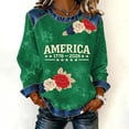 thumbnail image 2 of MEICHEN Women's 250th Anniversary Embroidered Denim Patchwork Round Neck Sweatshirt 250th Anniversary Sweatshirt Patriotic Sweatshirt, 2 of 4
