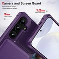 thumbnail image 3 of Dteck Wallet Case for Samsung Galaxy S23 FE, Military Grade Drop Protection Flip Leather Cover Card Slot Holder with Kickstand, Purple, 3 of 6