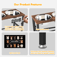 thumbnail image 7 of 3 IN 1 Adjustable Height Elevated Dog Bowl Stand, Wooden Raised Dog Bowls with Three 58oz Stainless Steel Bowls & Mat for Small to Large Dog Breeds, 7 of 7