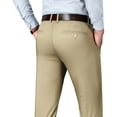 thumbnail image 3 of Men's Premium Cotton Dress Pants - Business Casual Straight Fit with Subtle Embroidery, 3 of 8