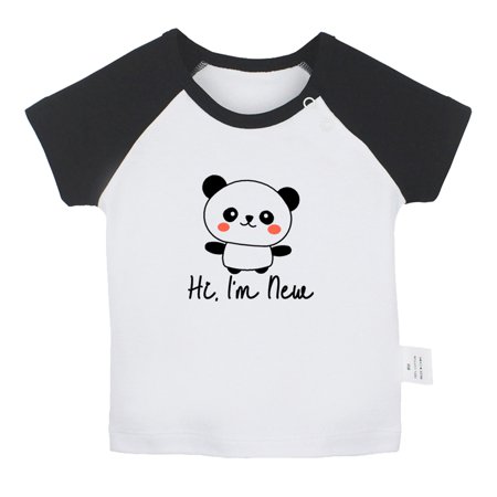 

Hi I m New Funny T shirt For Baby Newborn Babies T-shirts Infant Tops 0-24M Kids Graphic Tees Clothing (Short Black Raglan T-shirt 12-18 Months)