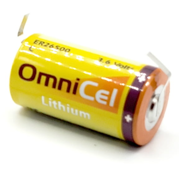 OmniCel ER26500 3.6V 8.5Ah Sz C Lithium Battery w/ Tabs Tracking AMR