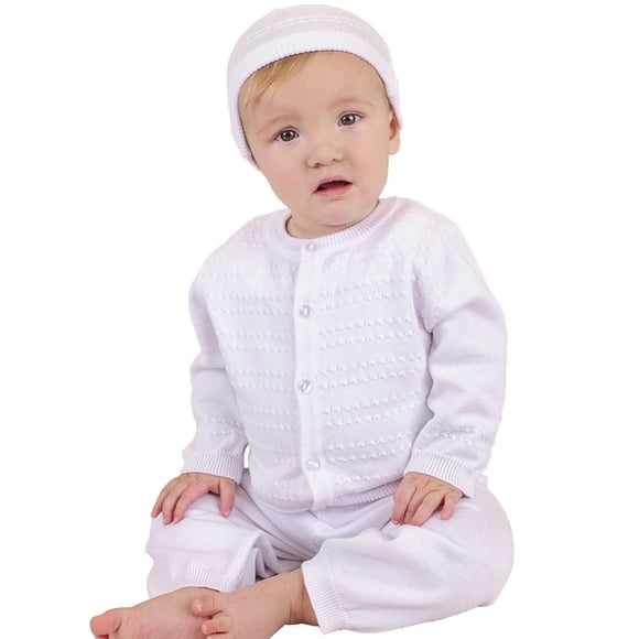One Small Child Aiden Tenue de Baptême Tricotée de 6 Mois pour Garçons