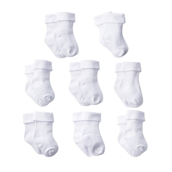 Gerber Baby and Toddler Boys or Girls Wiggle Proof Jersey Crew Socks, 8-Pack