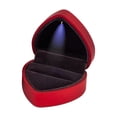 thumbnail image 1 of Caja de anillo con forma de corazón, luz LED para boda, propuesta de matrimonio, cajas de regalo para pendientes Rojo, 1 of 9