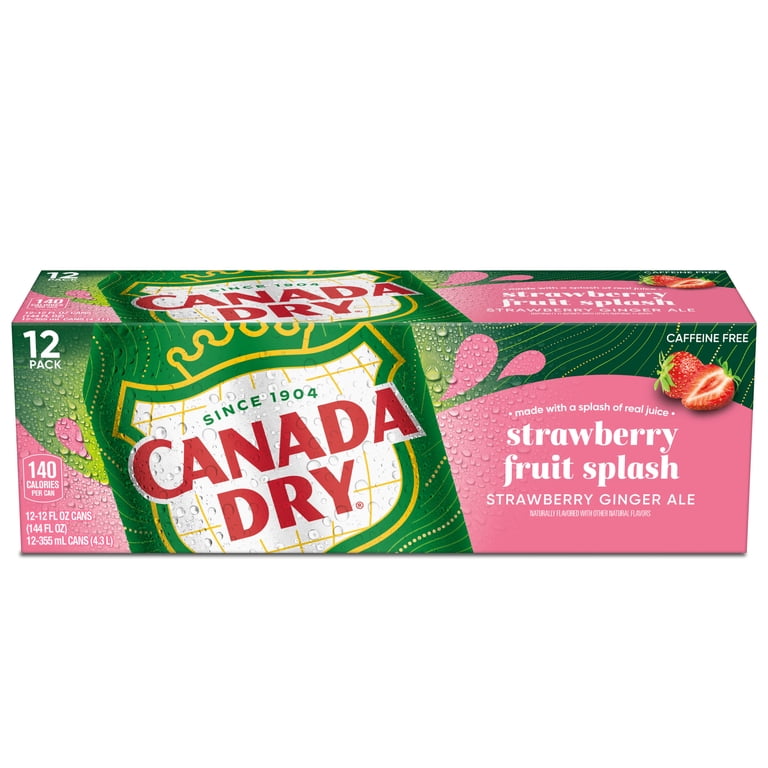 Canada Dry Caffeine Free Fruit Splash Strawberry Ginger Ale Soda