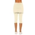 thumbnail image 4 of Horkkom Athletic Skirts Women Elastic Waist Skirted Leggings Capris Pants Solid Color Stretch Yoga Pants Beige XL, 4 of 6