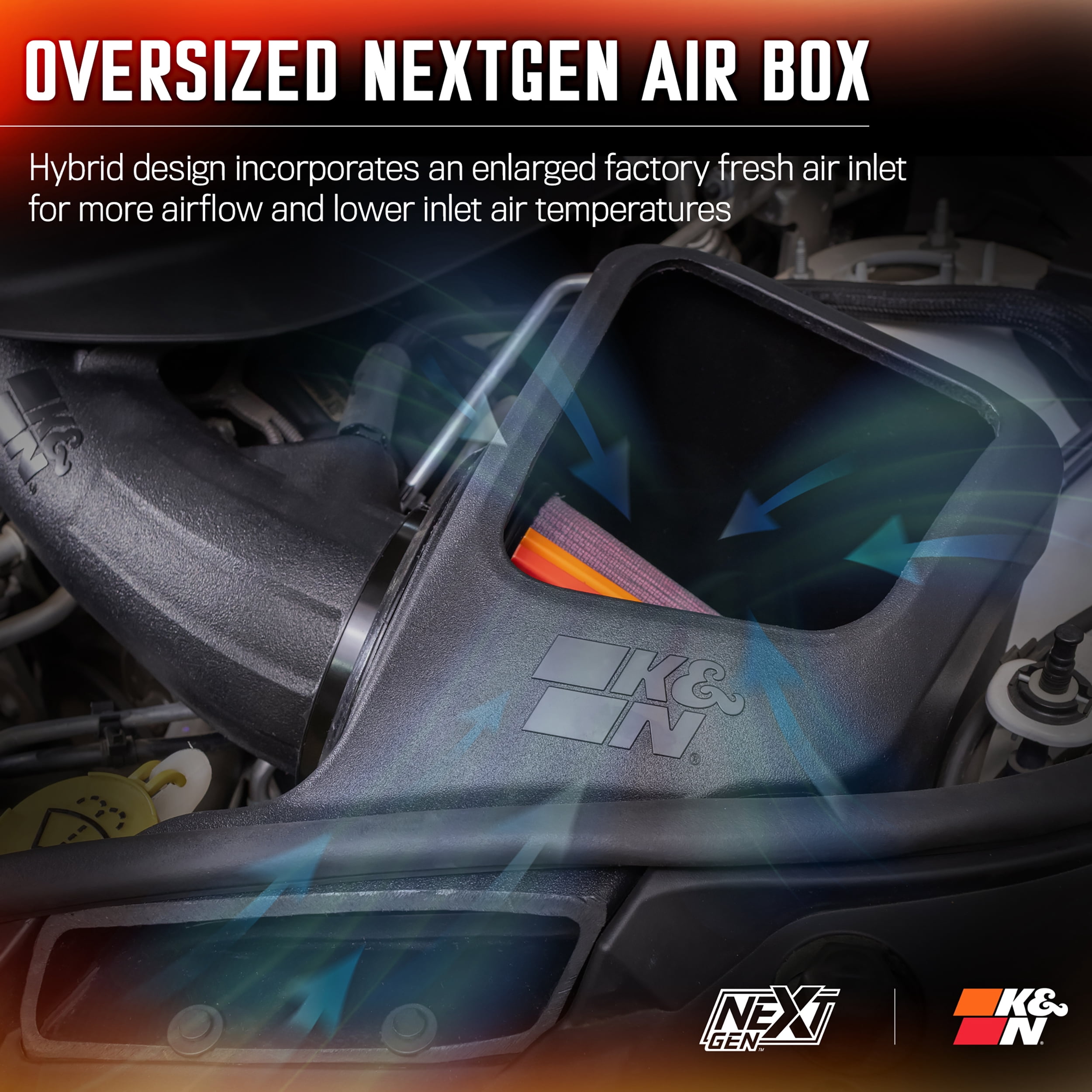 K&N Performance NextGen Cold Air Intake System: Easy Installation, Engineered to Maximize Airflow, Boost Horsepower & Torque, 50-1572