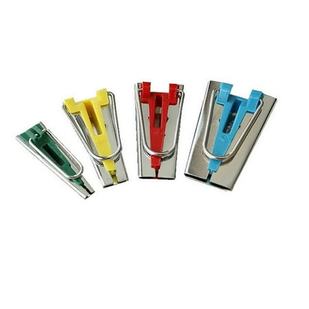 A Set of 4 Sizes Fabric Bias Tape Makers Binding Tools Sewing Quilting 6mm 12mm 18mm 25mm